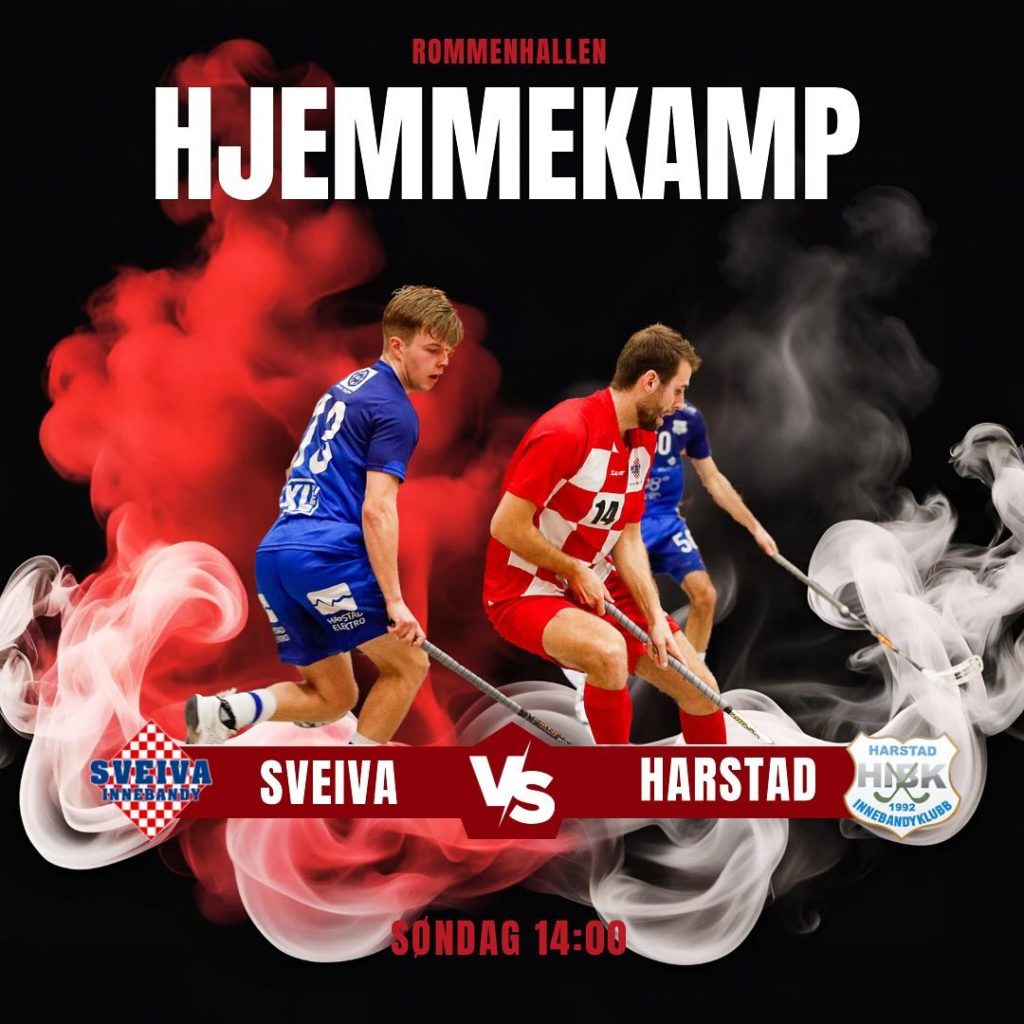 DOBBELKAMP!
 
Sveiva sitt herrelag spiller to kamper denne helgen. Den første spilles på bortebane mot Sarpsborg kl 15.00 på lørdag.

På søndag spilles det kamp i Rommenhallen. Da er det Harstad som står på den andre siden og ballen droppes 14.00!

❤️🤍

Håper dere tar turen til det som blir to spennende oppgjør for herrene👊🏻
_____________________
📸: @innebandyavisen