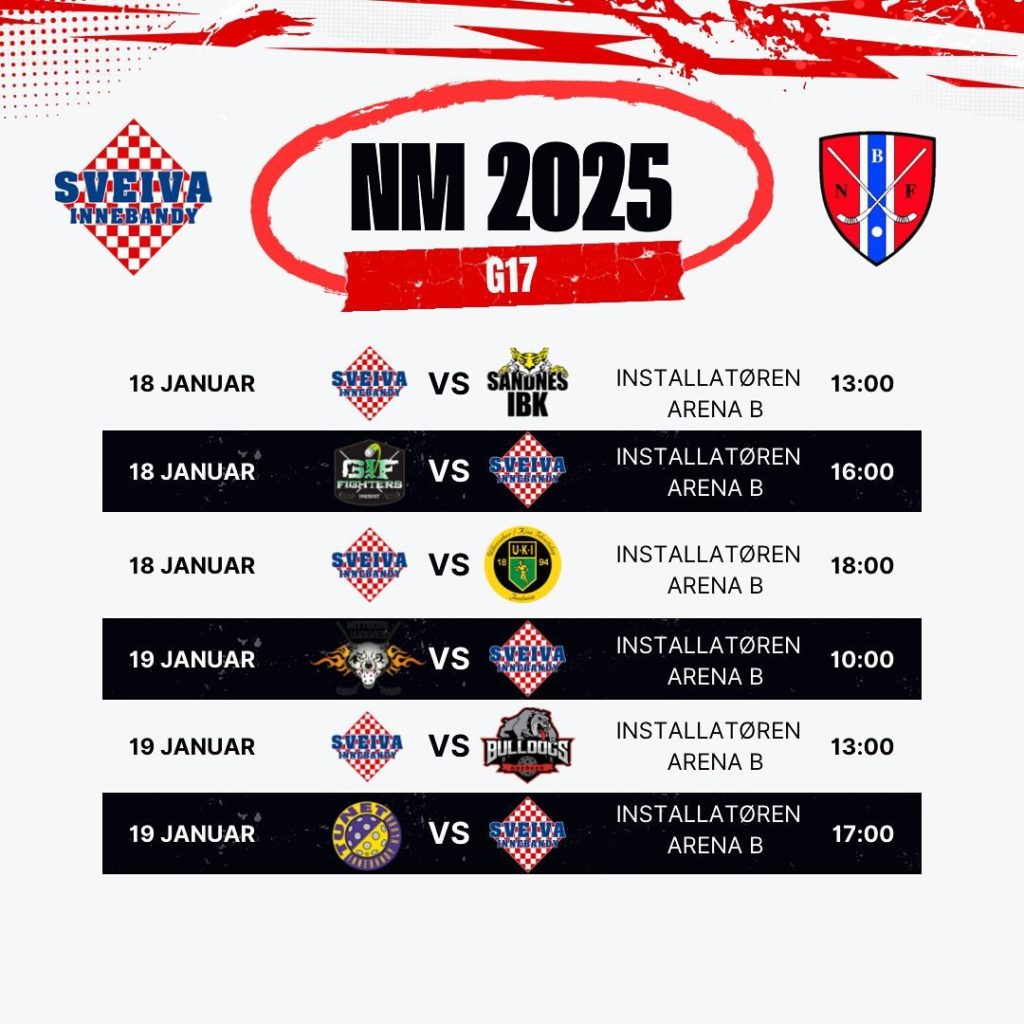 NM 2024/25🇳🇴

Til helgen spilles det NM for jenter og gutter 17. Sveiva stiller med lag i begge klassene og kampene spilles i Installatøren arena! (Tidligere Kongstenhallen)

Håper å se så mange som mulig på tribunen for å støtte sveiva lagene👊🏻❤️ 

NM finalene spilles i Oppsal Arena helgen 5-6. april!
_______________________