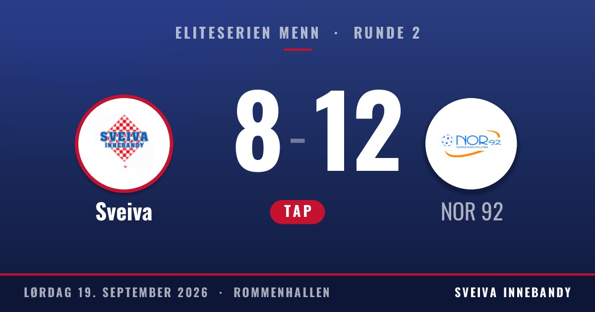 Resultat: Sveiva 8, NOR 92 12