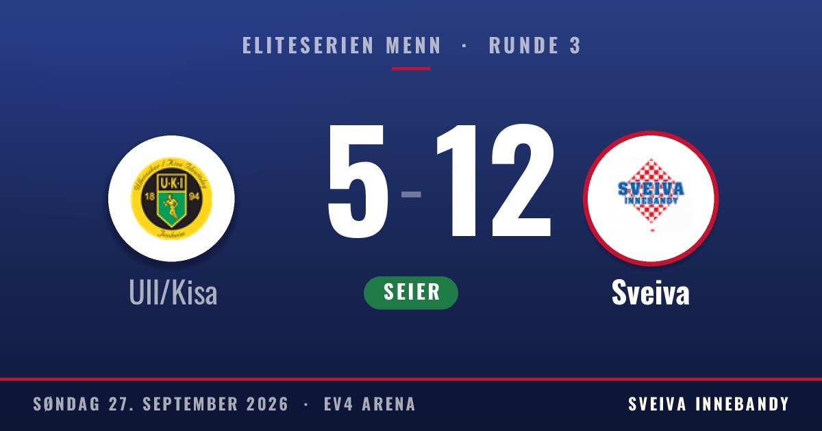 Resultat: Ull/Kisa 5, Sveiva 12