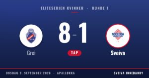 Resultat: Grei 8, Sveiva 1