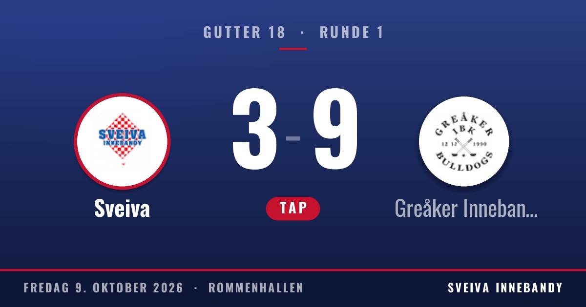 Resultat: Sveiva 3, Greåker Innebandyklubb 9