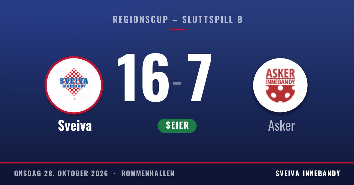 Resultat: Sveiva 16, Asker 7